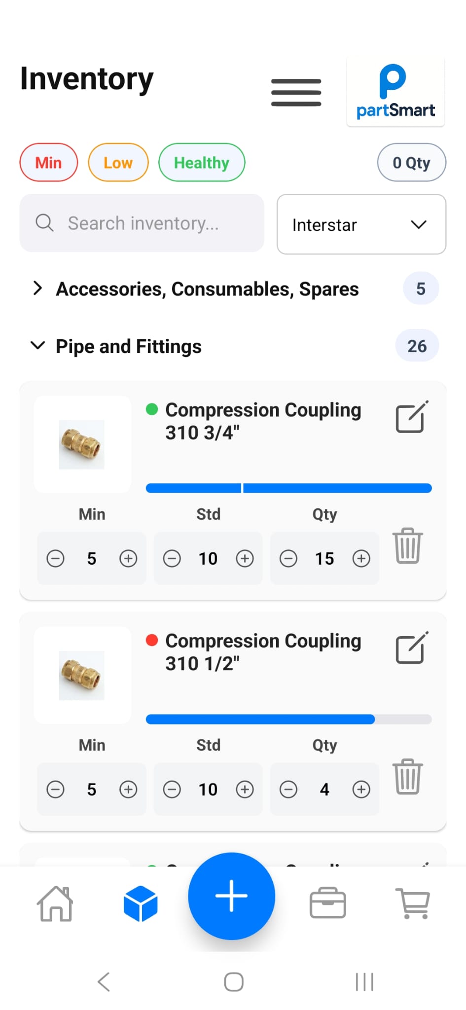 PartSmart mobile inventory and parts workflow